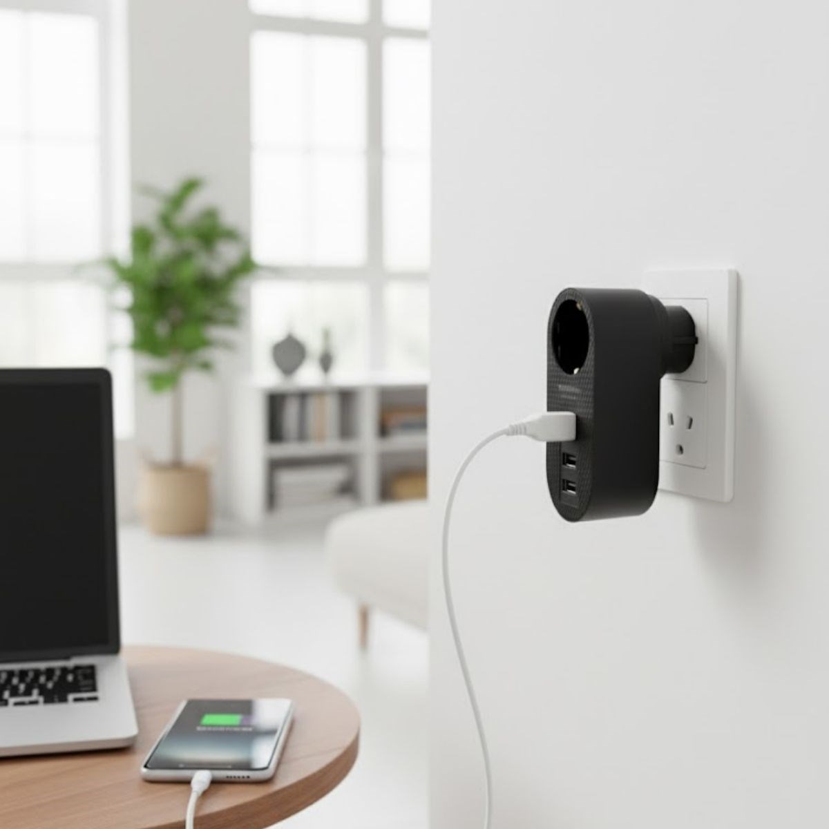 2 USB,1 TYPE-C Giriş 1’li Çocuk Korumalı,Isıya Karşı Dayanıklı 2500Watt Termal Akım Korumalı Priz