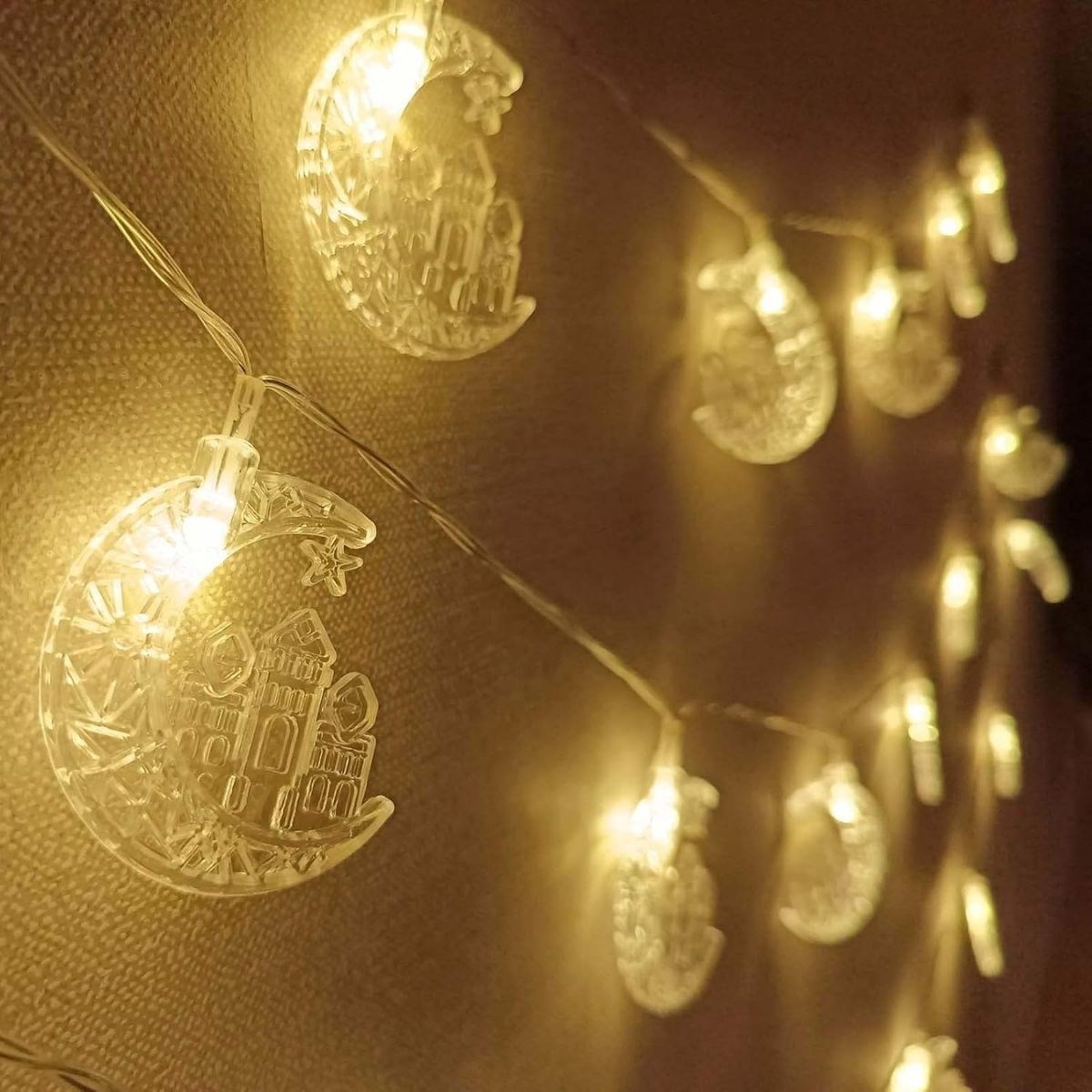 Hilal ve Cami Şekilli 3.5 Metre USB LED Işık – 20 LED’li Dekoratif Ramazan Dekorasyonu