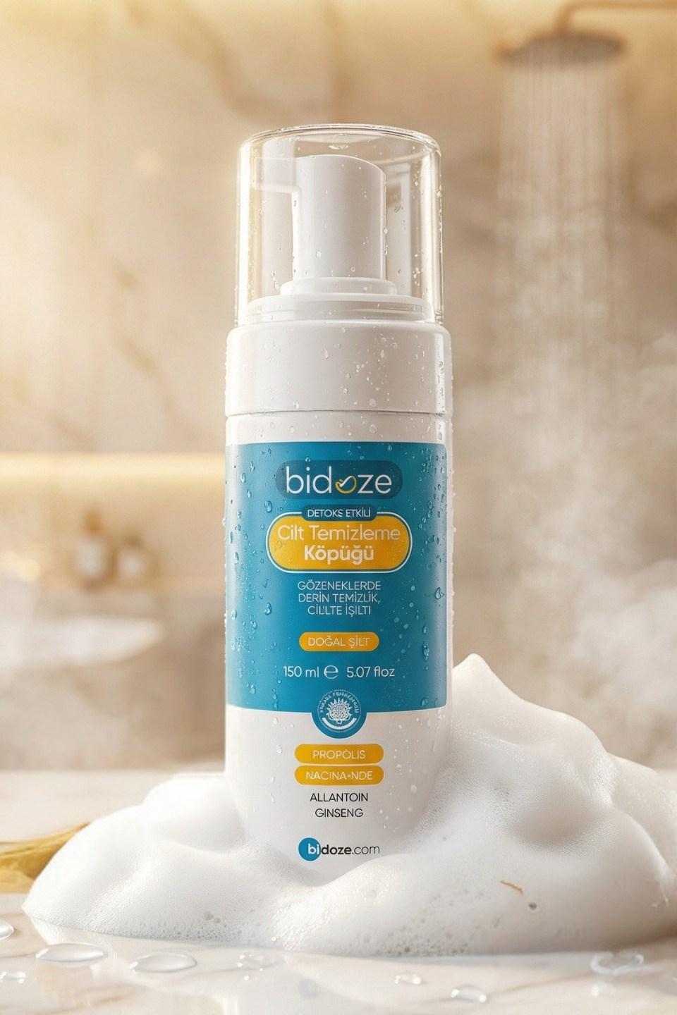 Bidoze Detoks Etkili Cilt Temizleme Köpüğü 150 Ml | Propolis Kolajen ve Ginseng