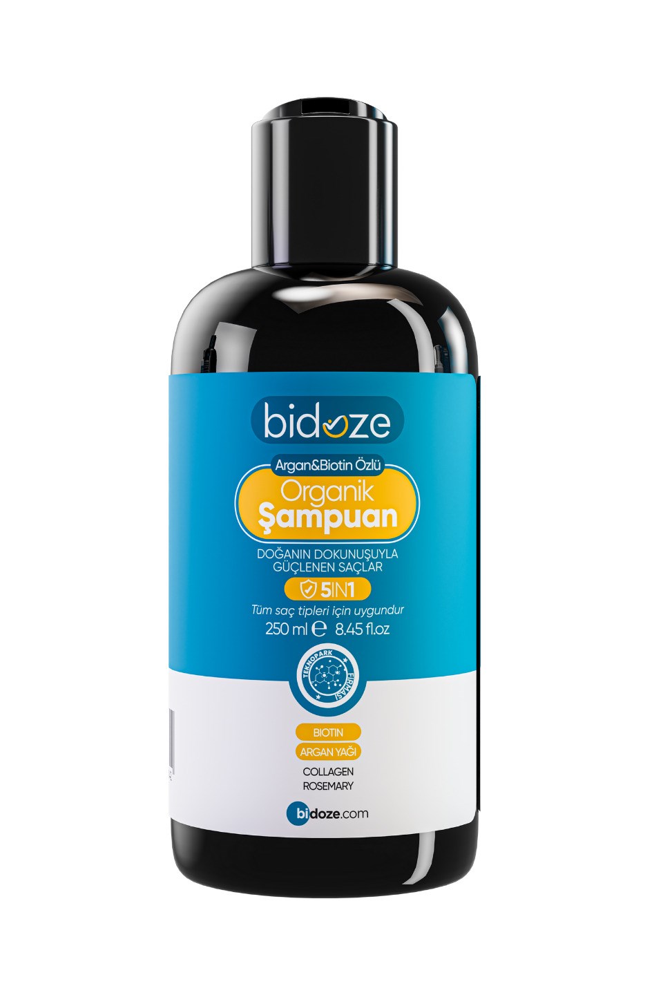 Bidoze Argan & Biotin Özlü Organik Şampuan 250 Ml. | Dökülme ve Kepek Karşıtı Onarıcı Bakım