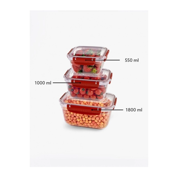 Master Dikdörtgen Saklama Seti 3’lü 550-1000-1800 Ml Royaleks-30866