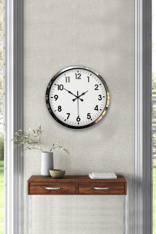 Zentime Krom Elegance 40 Cm Metal Standart Duvar Saati