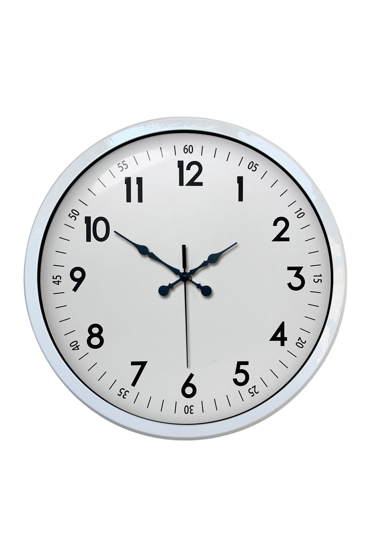 Zentime 40 Cm Metal Beyaz Klasik Duvar Saati