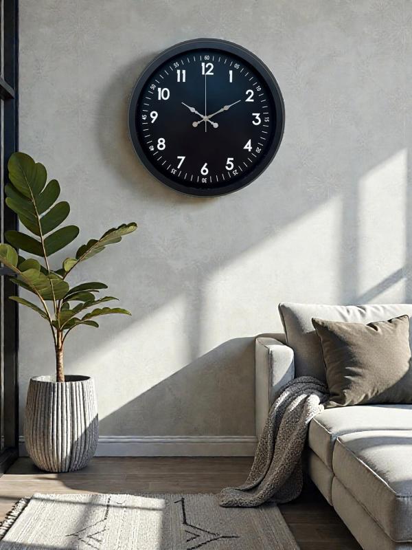 Zentime Pure Dark Black 40 Cm Metal Duvar Saati