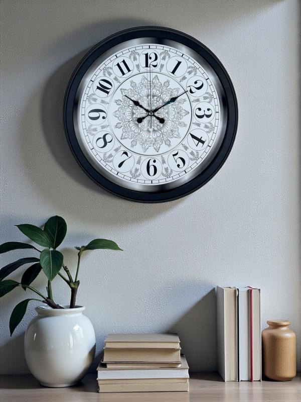 Zentime Şaheser Tasarım Zarif Desenli 40 cm Metal Duvar Saati