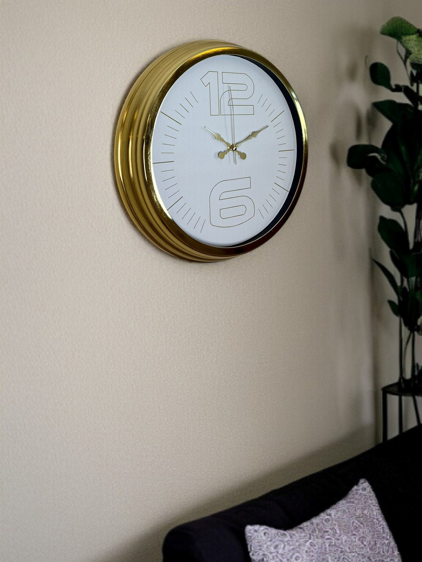 Zentime 40 Cm Gold Lüks Duvar Saati