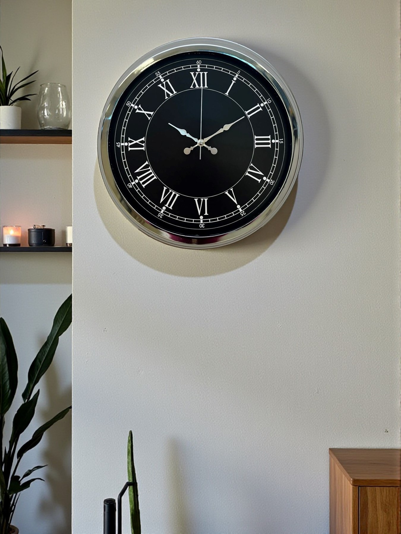 Zentime 40 Cm Krom Şık Duvar Saati