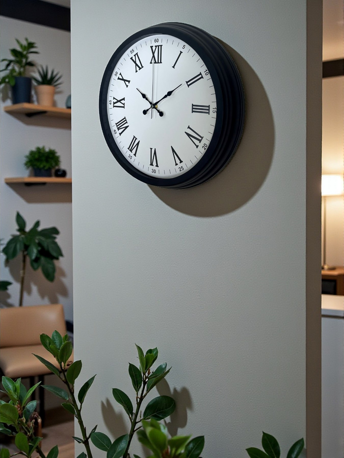 Siyah Klasik & Şık 40 Cm Metal Duvar Saati