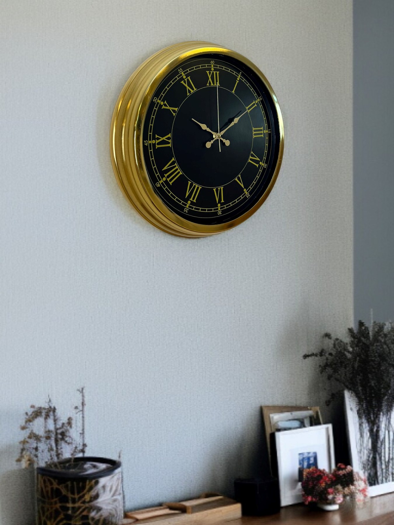 Zentime 40 Cm Gold Lüks Duvar Saati