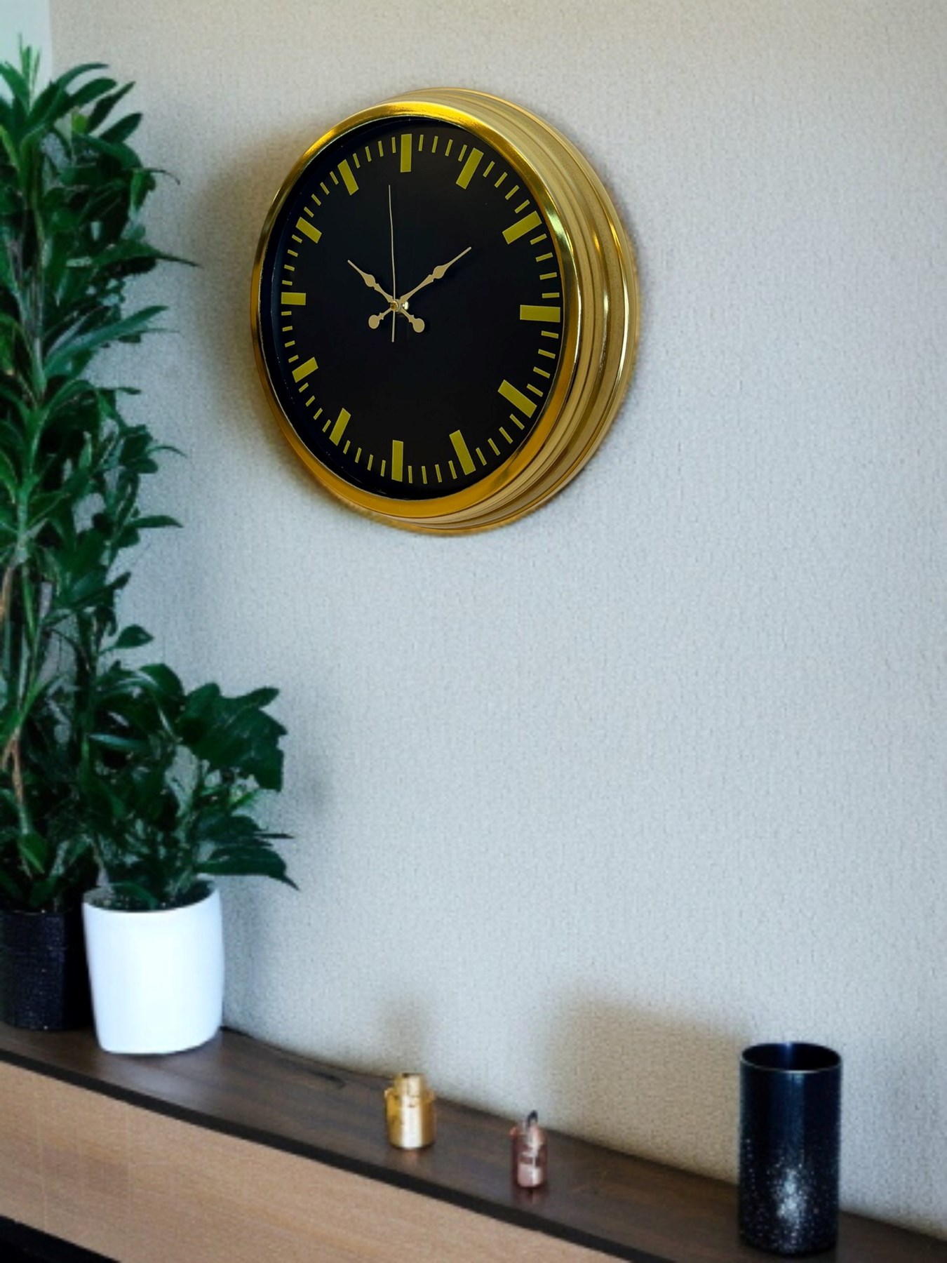 Zentime Zarif Klasik Stil 40 Cm Metal Gold Duvar Saati