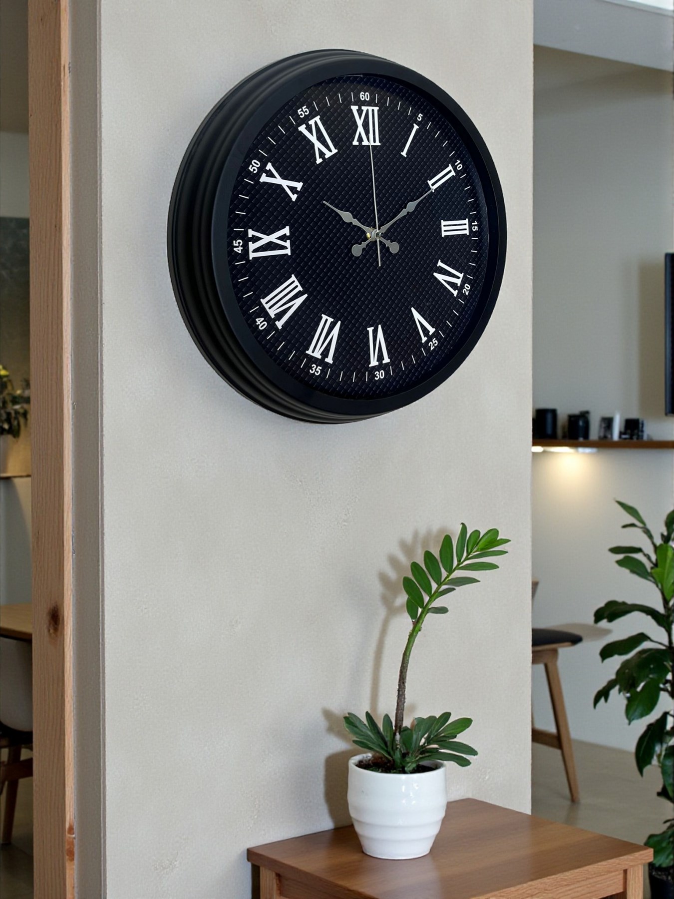 Luxury Black 40 Cm Metal Duvar Saati