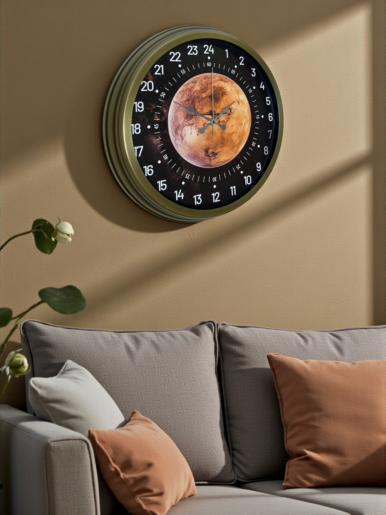 Zentime 40 Cm Eskitme Metal 24 Saat Göstergeli Özel Tasarım Duvar Saati