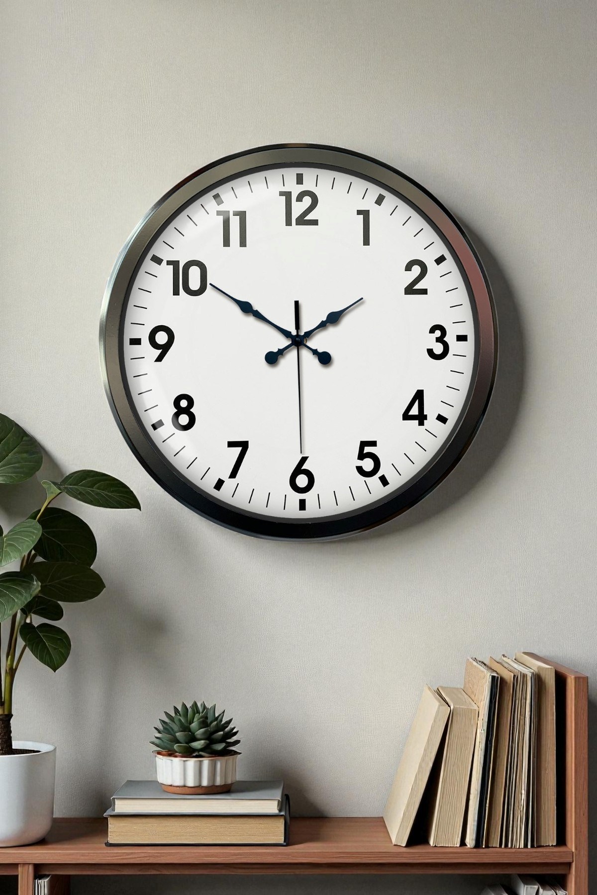 Zentime 52 Cm Siyah Modern Duvar Saati