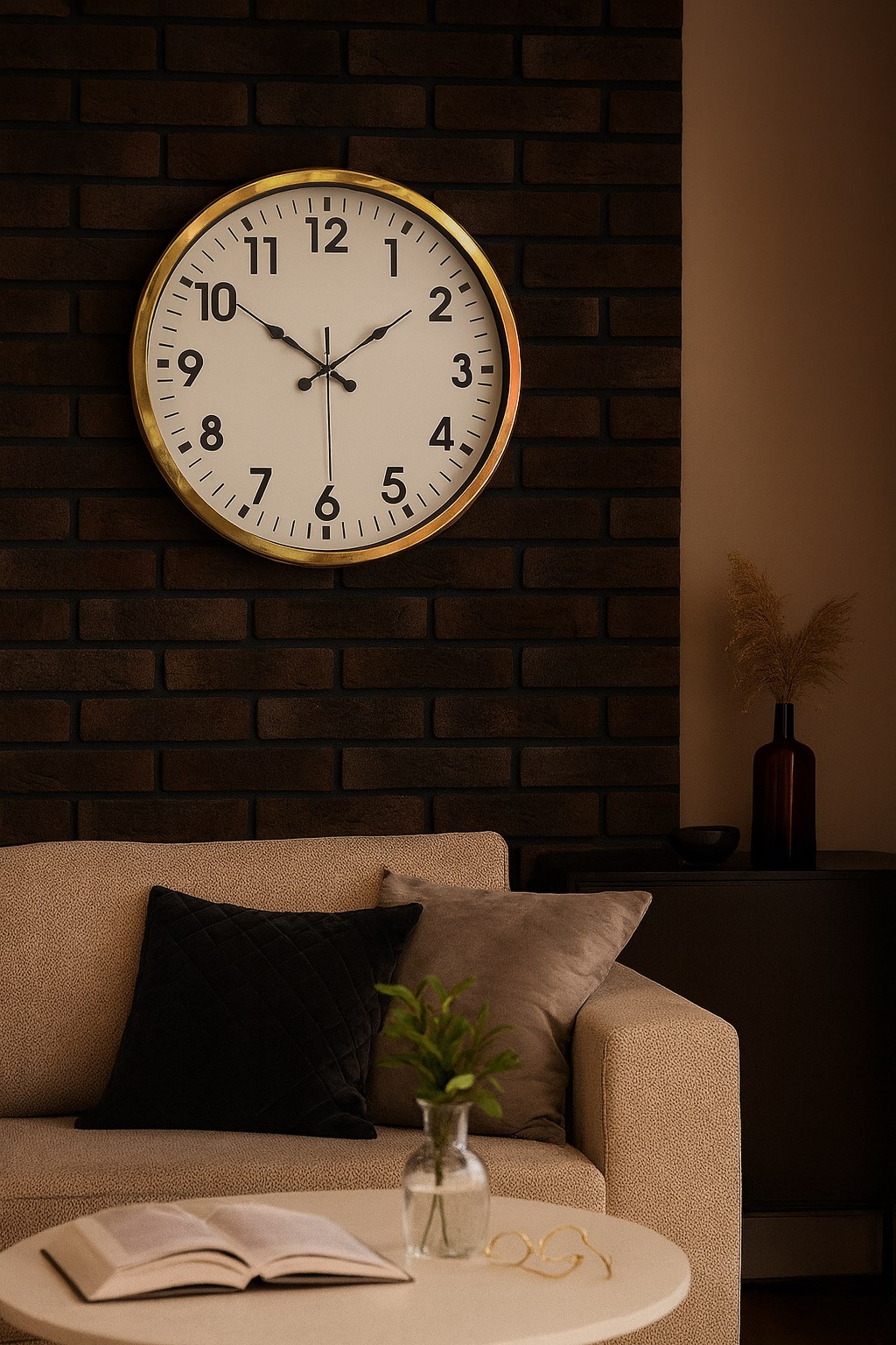 Zentime Gold Standart 52 Cm Metal Zarif Duvar Saati
