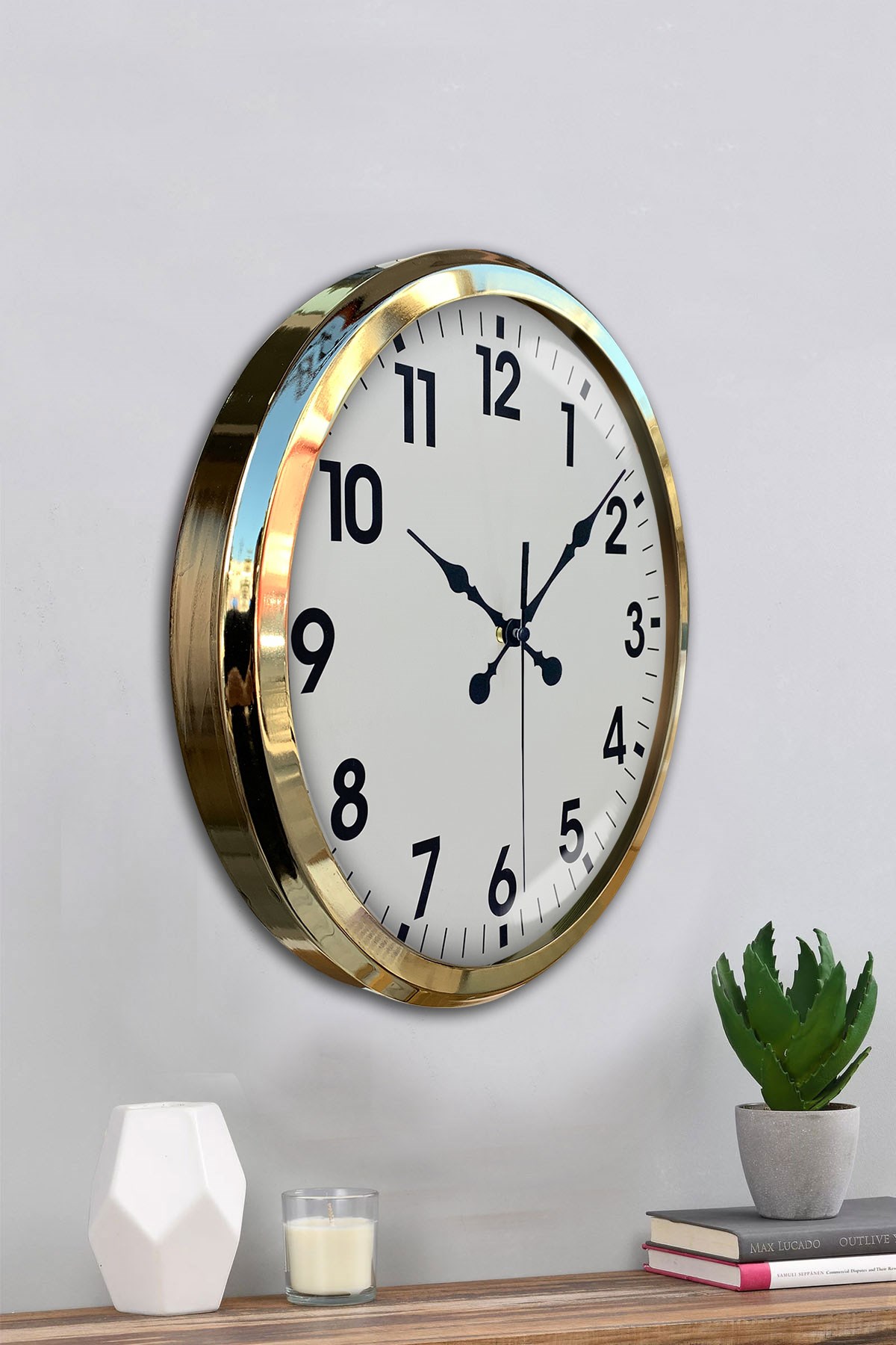 Zentime Gold Standart 52 Cm Metal Zarif Duvar Saati