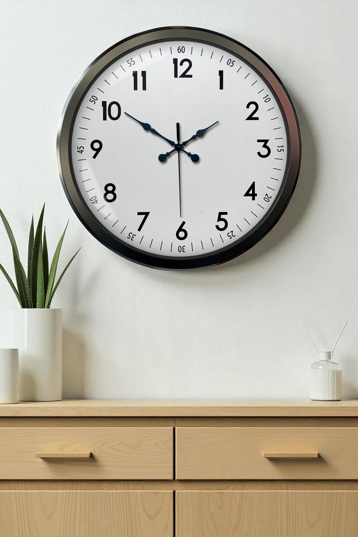 Zentime 52 Cm Siyah Modern Duvar Saati