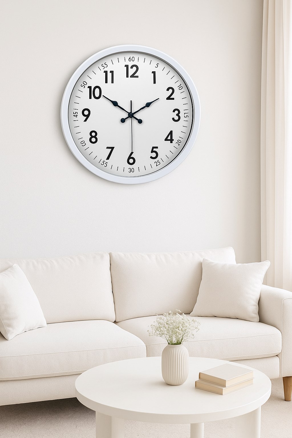 Zentime White Classic 52 Cm Metal Dekoratif Stil Duvar Saati