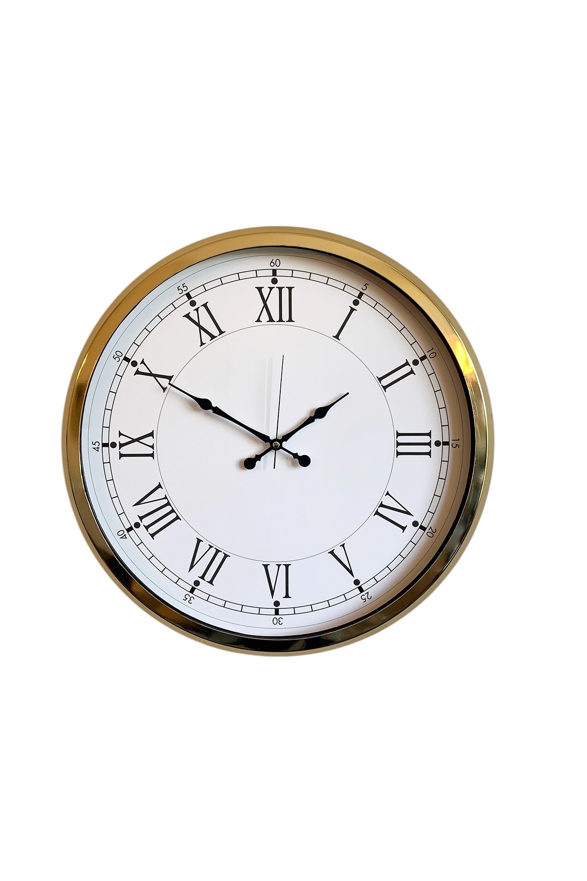 Zentime İhtişamlı Gold 52 Cm Metal Roma Rakamlı Lüks Duvar Saati
