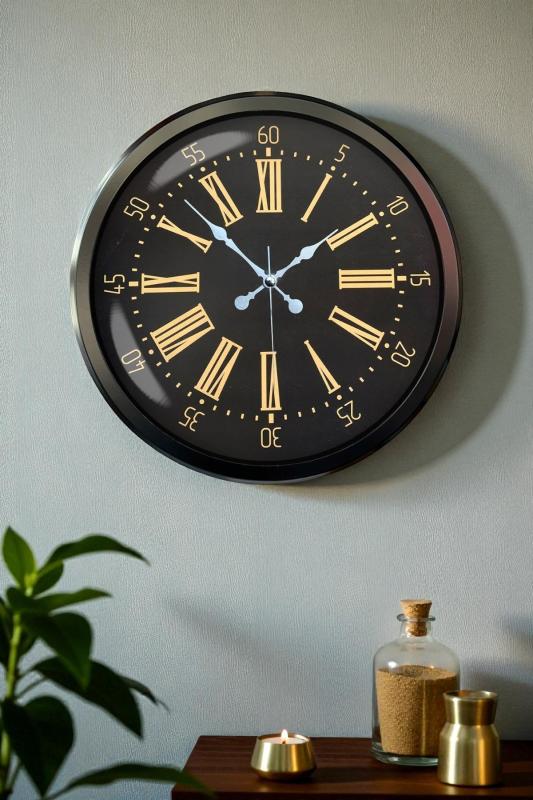 Zentime 52 Cm Siyah Modern Duvar Saati