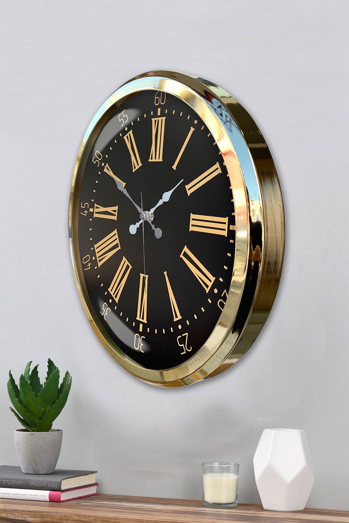 Zentime Prime Aurea Gold 52 Cm Metal Duvar Saati