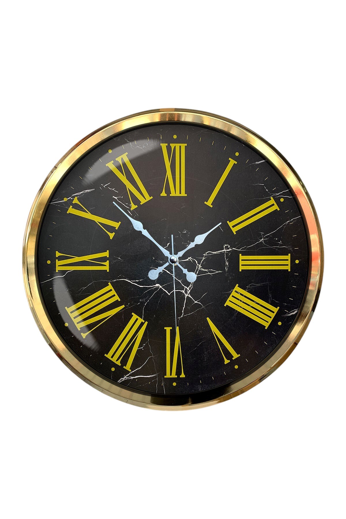 Zentime Black Marble Gold 52 Cm Metal Duvar Saati