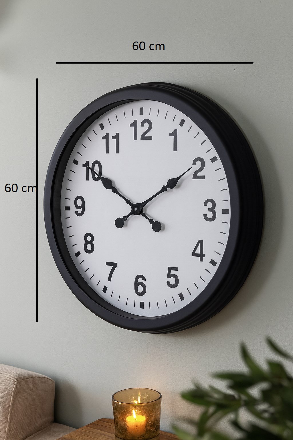 Zentime Black Classic 60 Cm Metal Duvar Saati