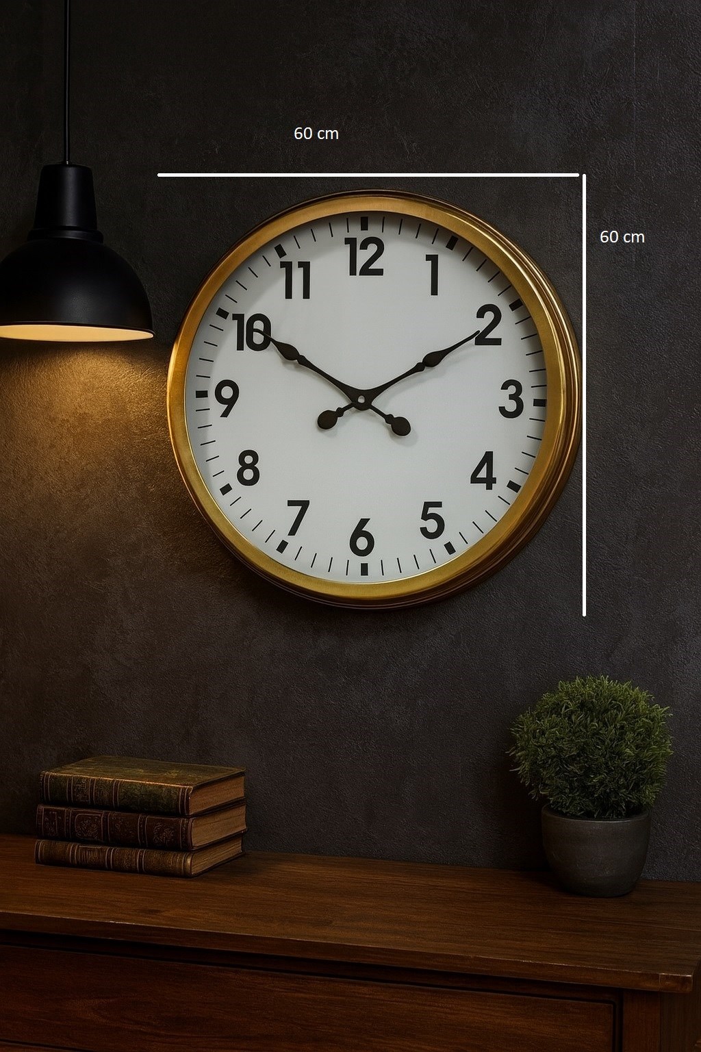 Zentime 60 Cm Gold Lüks Duvar Saati