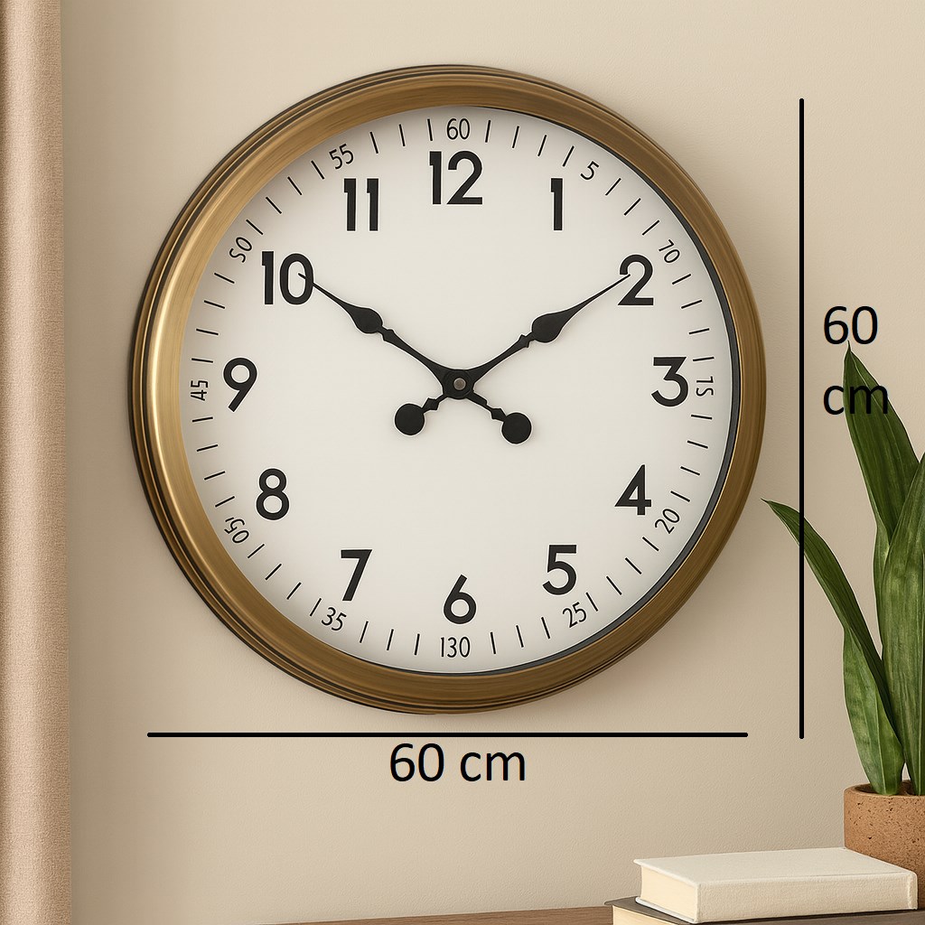 Zentime 60 Cm Eskitme Vintage Duvar Saati