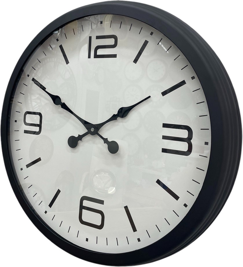 Zentime Siyah Modern Şık 60 Cm Metal Duvar Saati