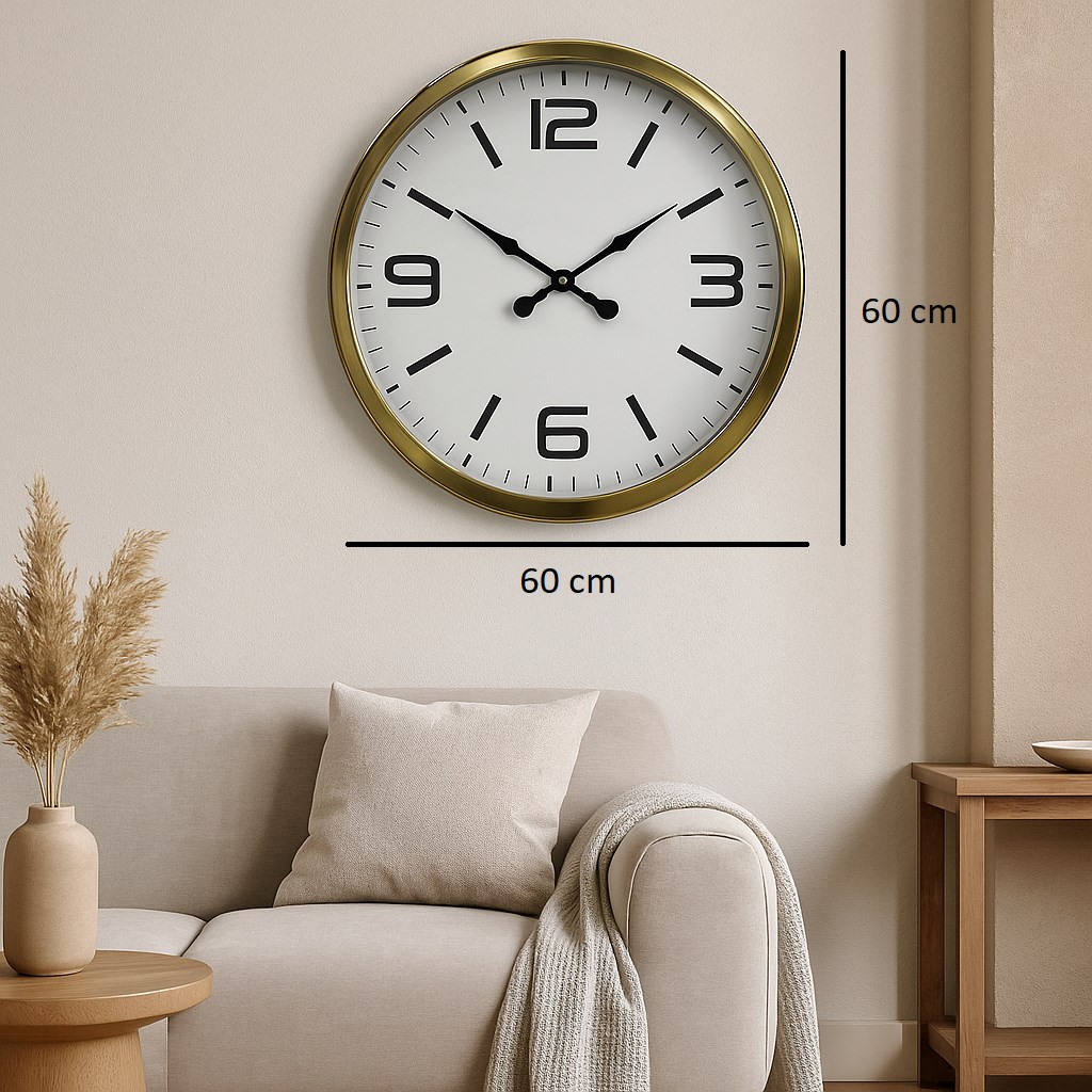 Zentime 60 Cm Gold Lüks Duvar Saati