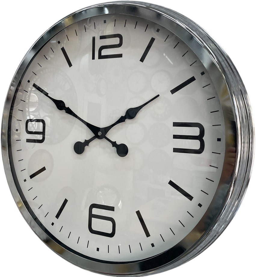 Zentime Krom Modern 60 Cm Metal Duvar Saati