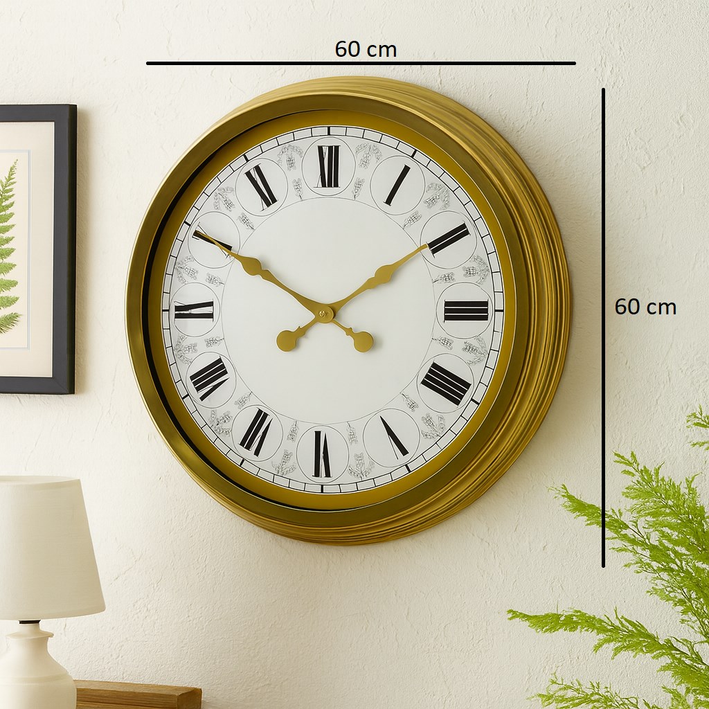 Zentime 60 Cm Gold Lüks Duvar Saati