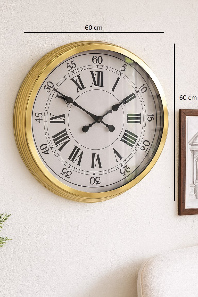 Zentime 60 Cm Gold Lüks Duvar Saati
