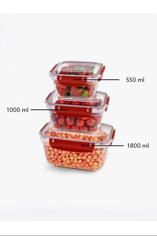 Master Dikdörtgen Saklama Seti 3’lü 550-1000-1800 Ml Royaleks-30866