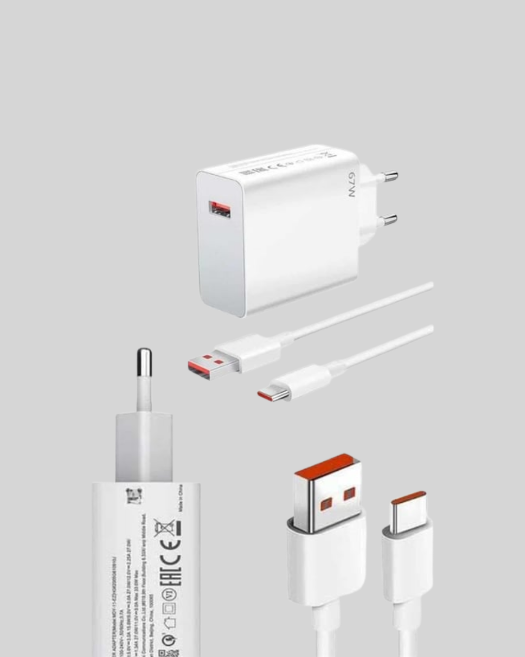 67 Watt Güvenli Hızlı Şarj Adaptörü Samsung M31 M33 M51 Uyumlu