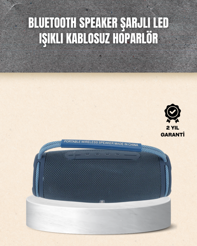 Hafif ve Dayanıklı Renkli Işıklı Taşınabilir Müzik Hoparlörü