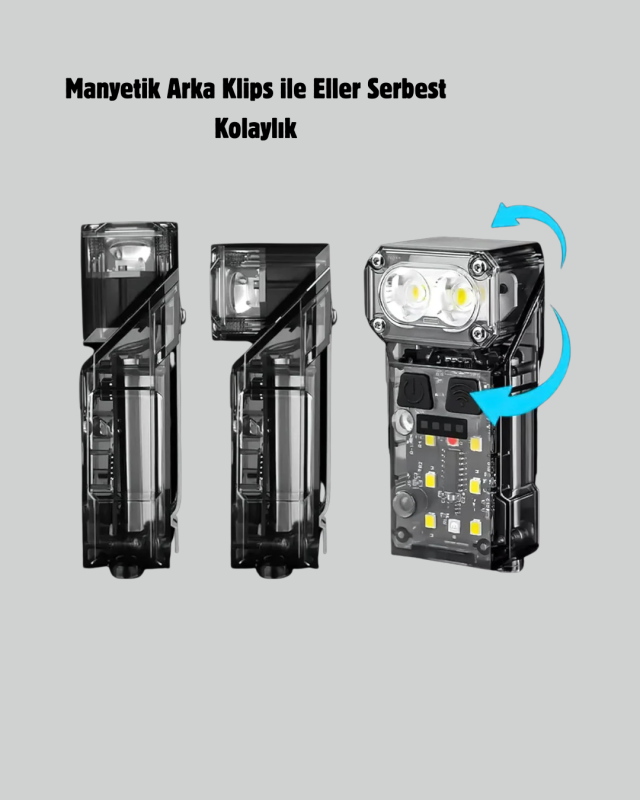 Kamp ve Outdoor İçin LED Far 10 Saat Pil Sensörlü Manyetik