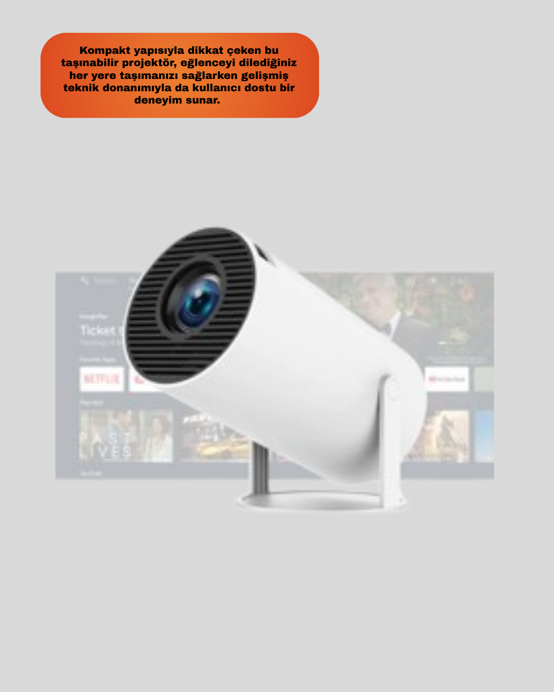 3D Oyun Destekli Kablosuz Ev Sinema Projeksiyon Cihazı