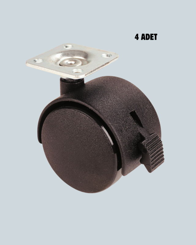 Mobilya İçin Kilitli 4 cm Tekerlek Ayak Seti