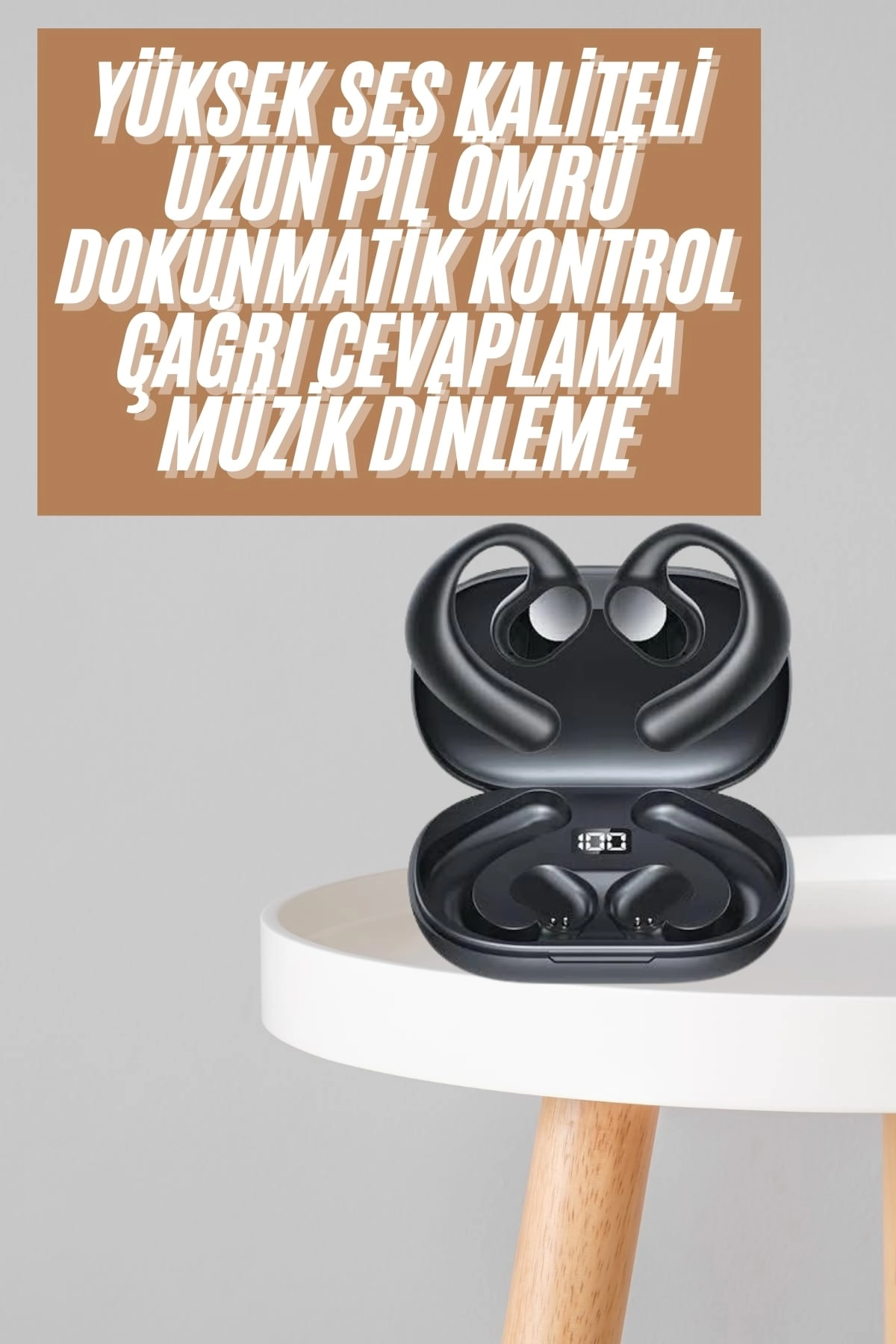Bluetooth Kulaklık Küpeli Uzun Pil Ömrü Yüksek Ses Kaliteli Dijital Göstergeli