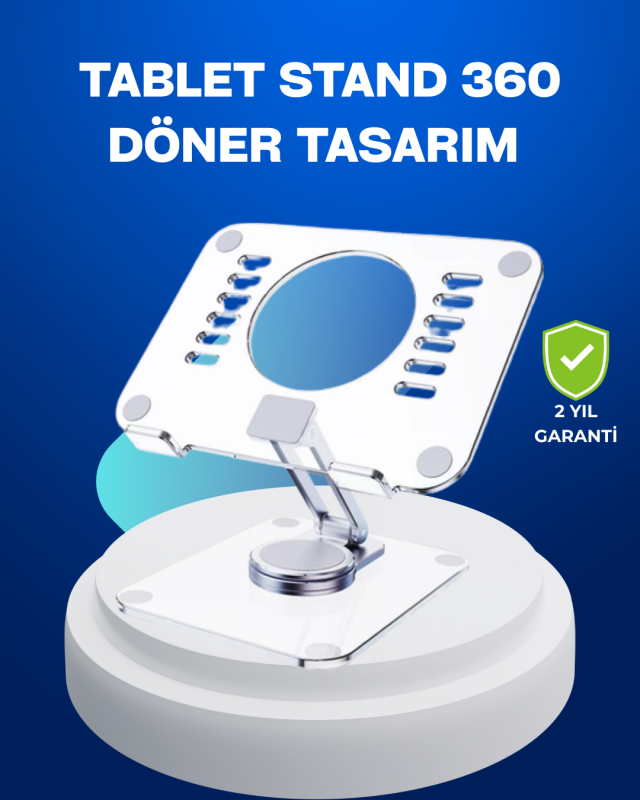 Katlanabilir Tablet Standı Ayarlanabilir Kaymaz Şeffaf Tasarım