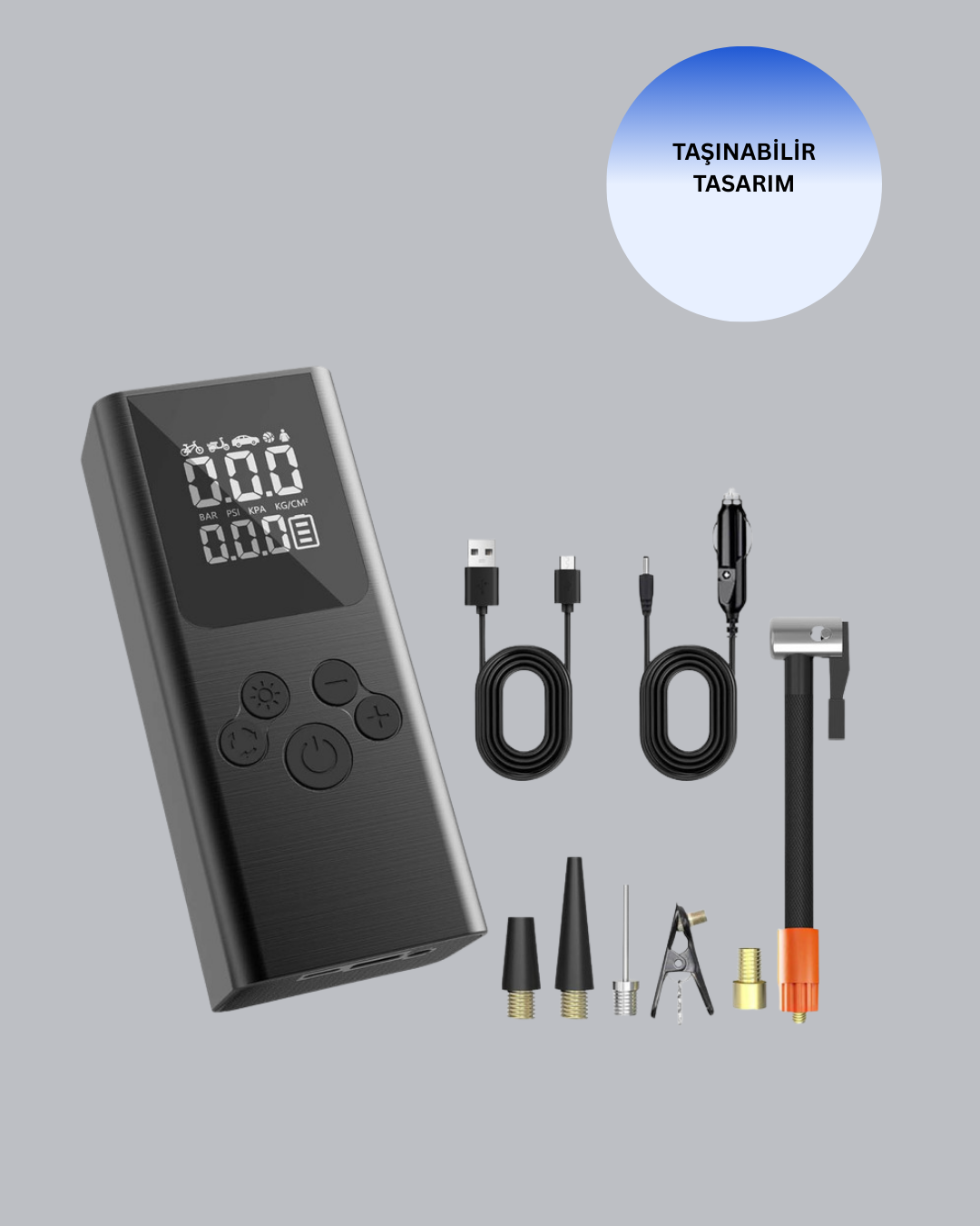 Dijital Lastik Pompası Çok Amaçlı Taşınabilir Kompresör