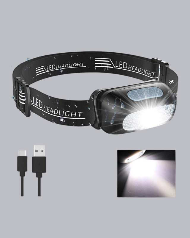 Gece Balıkçılığı İçin Ultra Parlak Şarjlı Kafa Lambası | 4 Işık Modu + USB Şarj