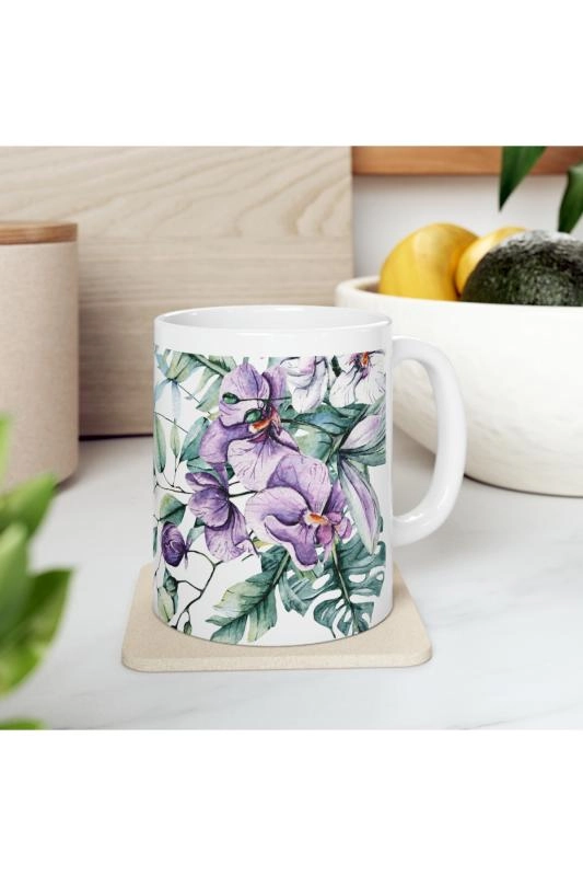 Hediyelik Doğa, Kuş ve Çiçek Desenli Çay ve Kahve Kupa Bardağı