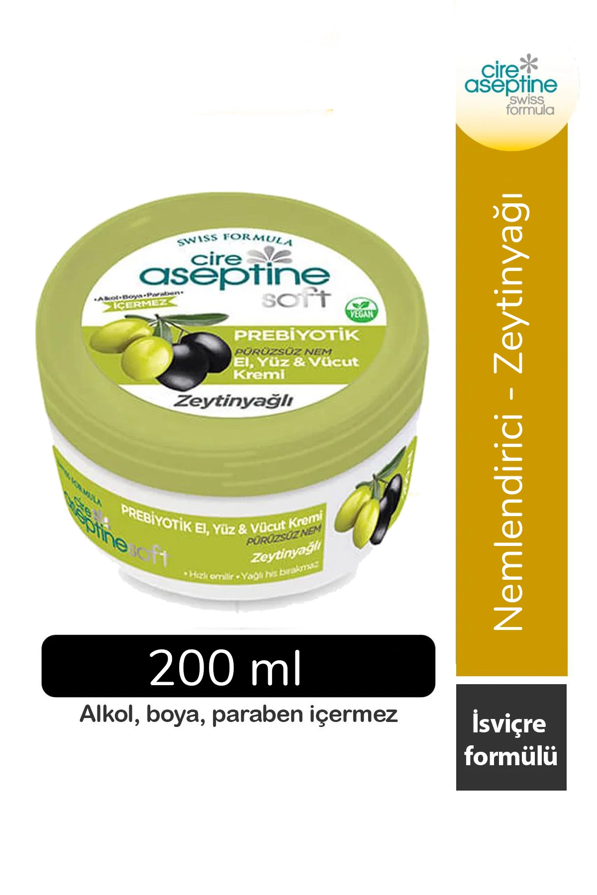 Cire Aseptine Soft Zeytinyağlı Nemlendirici Pürüzsüzleştirici Prebiyotikli Krem 200 ml