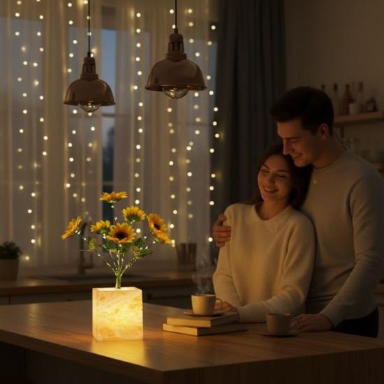 Işıklı-Yapay-Çiçek-–-Sarı-Saksılı-LED-Dekoratif-Bitki,-Masaüstü-ve-Ev-Ofis-Aydınlatmalı-Süs-Bitkisi