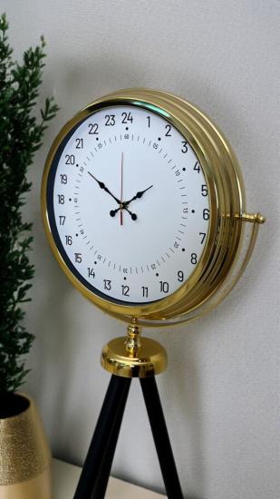 Zentime-Gold-24-Saat-Göstergeli-Özel-Tasarım-Tripod-Ayaklı-Saat