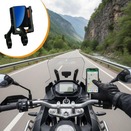 Motosiklet,Kaymaz,-Kilitlenebilir-Tutuşlu,-360°-Ayarlanır-Gidon-Bağlantılı-Akıllı-Telefon-Aparatı