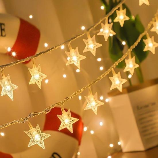 Yıldız-Şekilli-3.5-Metre-USB-LED-Işık-–-20-Adet-LED’li-Dekoratif-Ortam-Aydınlatması
