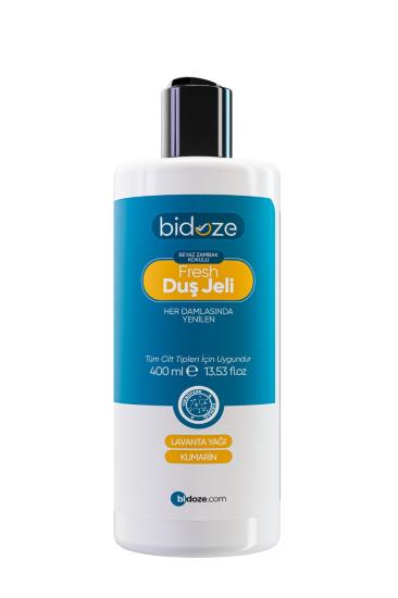 Bidoze-Fresh-Beyaz-Zambak-Kokulu-Duş-Jeli-400-Ml-|-Lavanta-Yağı-Özlü-Nemlendirici-Vücut-Şampuanı